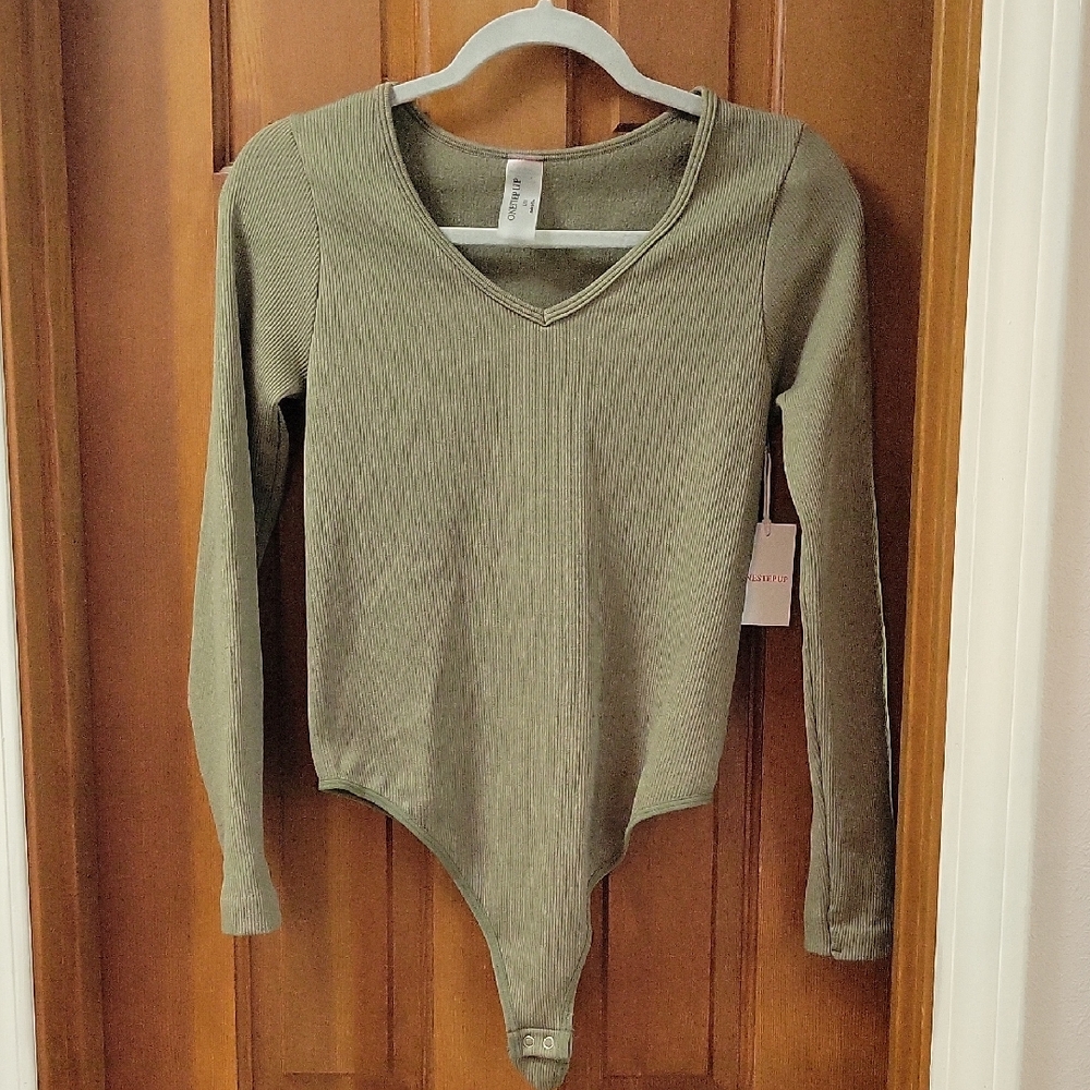 One Step Ahead Sage Green Knit Top